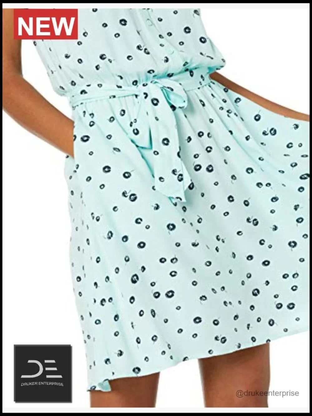 Women's Sleeveless Summer Shirtdress, Relaxed-Fit Woven Shirt Dress - Picture 3 of 6
